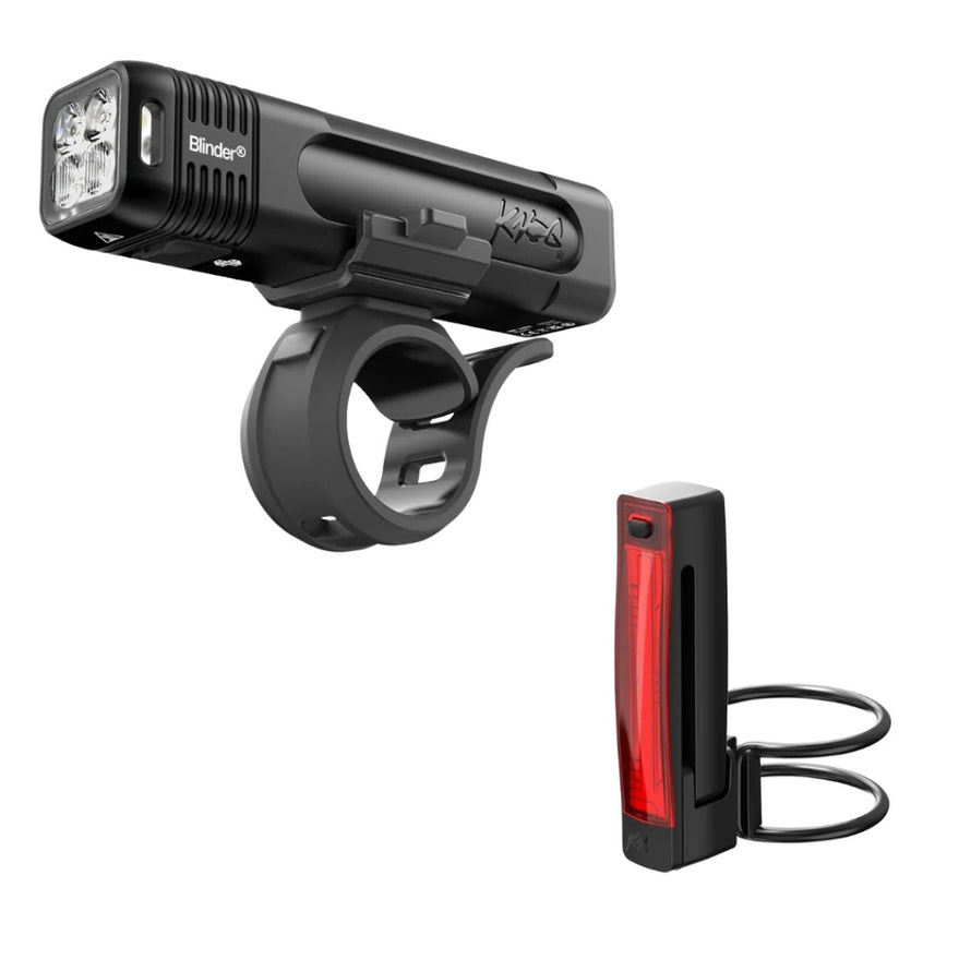 Kit eclairage velo Knog Blinder Pro 700 Plus noir avec LED avant et feu arriere recharge USB pour securite maximale