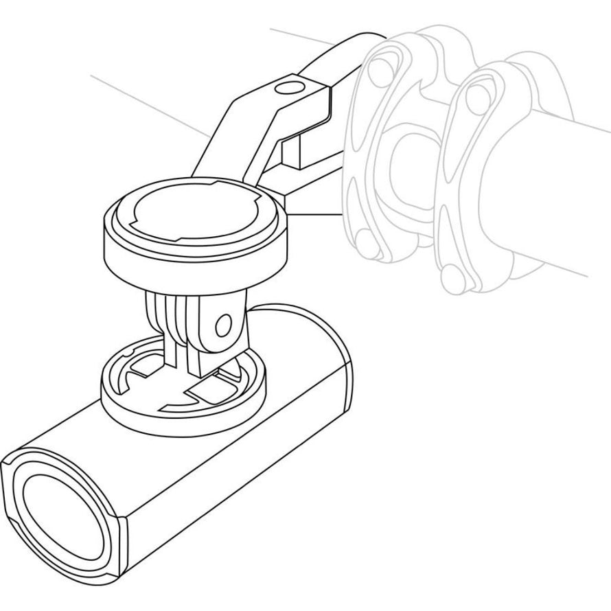 Lampe vélo Kheax Rana II à monter sous un support de compteur vélo GPS