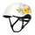 Casque velo Lumos Nyxel blanc avec motifs fleurs jaunes et eclairage LED pour securite cycliste