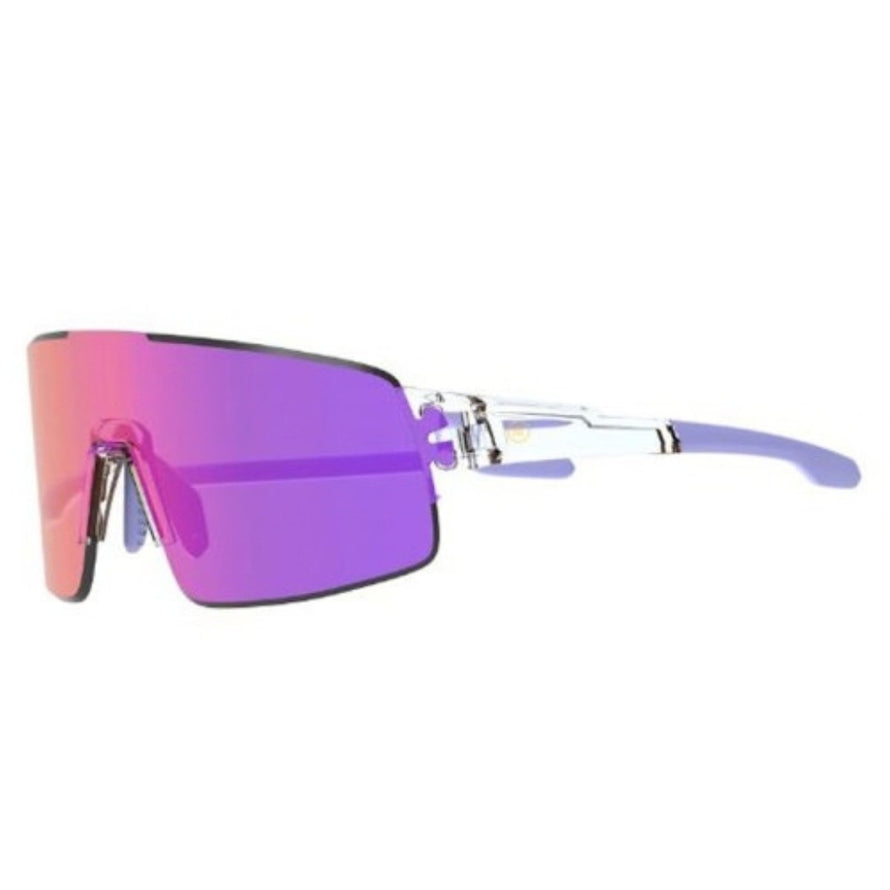 Lunettes de soleil Ma Lunette Alps avec verres violets et branches violettes transparentes pour cyclisme