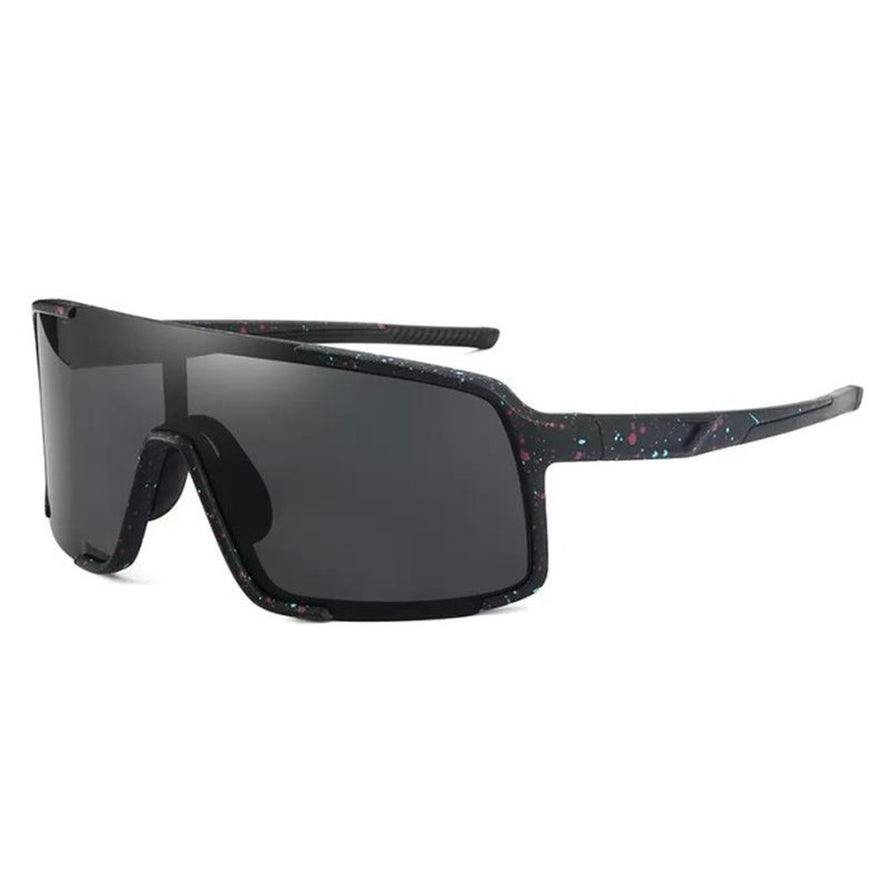 Lunettes de soleil Ma Lunette Meije noir tachete avec verres larges pour protection optimale en cyclisme