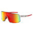 Lunettes de soleil Ma Lunette Meije transparent avec verres miroirs rouges, protection UV et design cyclisme