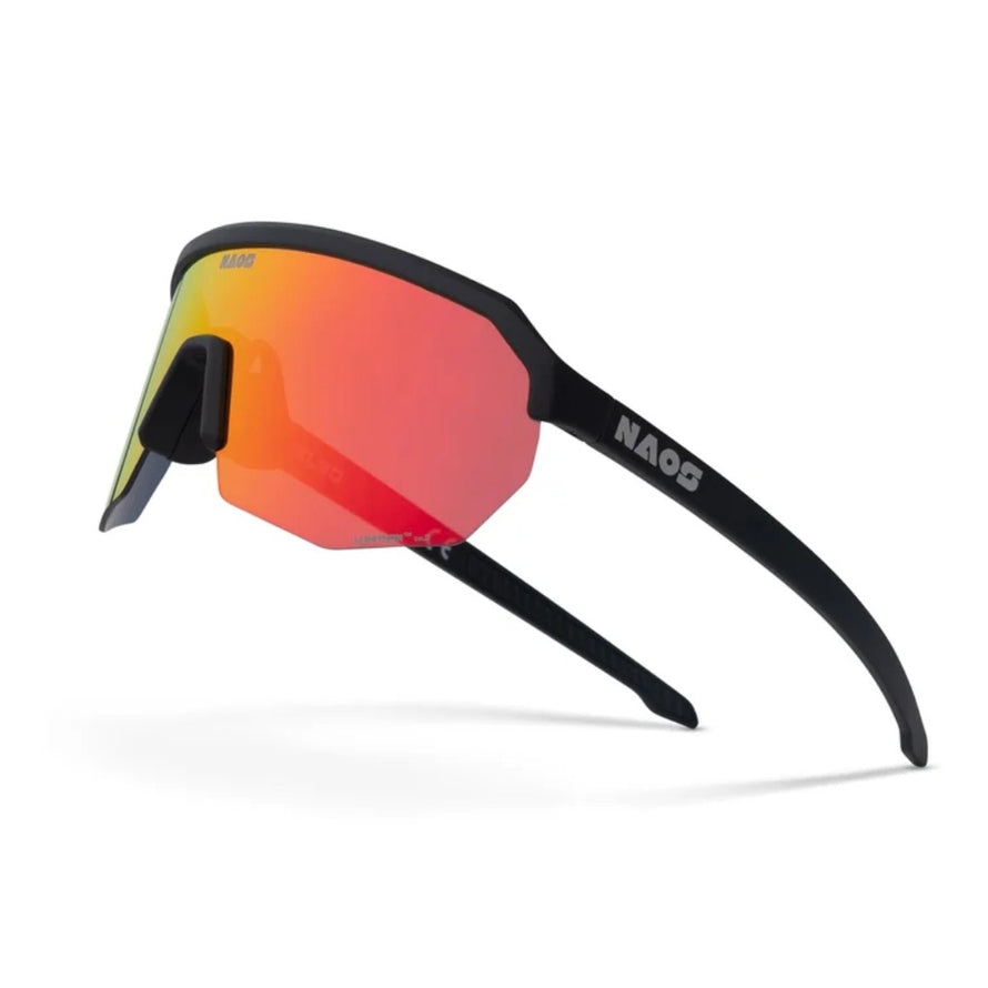 Lunettes vélo ouvertes Helbo Regular Naos 2256 avec verre rouge miroir pour cyclisme haute performance