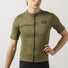 Maillot manches courtes GripGrab EXPLR Merinotech en laine mérinos olive avec fermeture éclair pour cyclisme