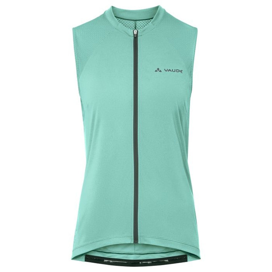 Maillot sans manches femme Vaude Matera FZ couleur menthe, léger et respirant pour cyclisme estival
