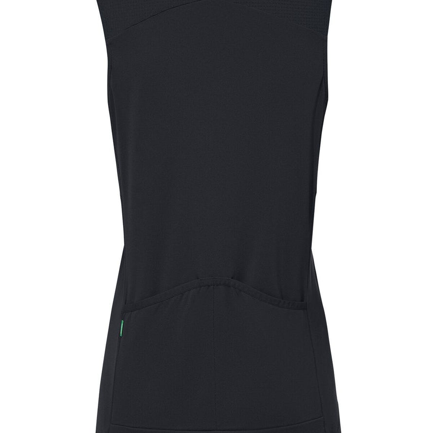 Maillot sans manches femme Vaude Matera FZ noir, confortable et adapté au cyclisme estival