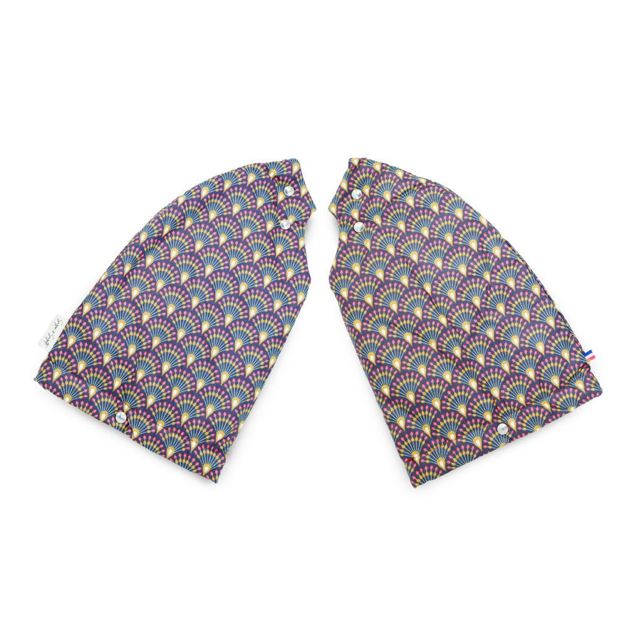 Manchons vélo Suzon et Suzette couleur aubergine pour protéger les mains du froid