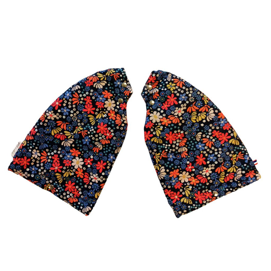 Manchons vélo Suzon et Suzette motif champêtre avec doublure chaude pour l’hiver