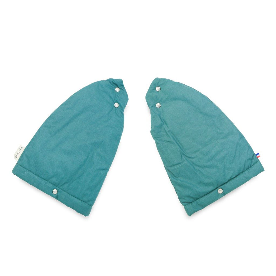 Manchons vélo Suzon et Suzette vert thym pour guidon, protection thermique chic