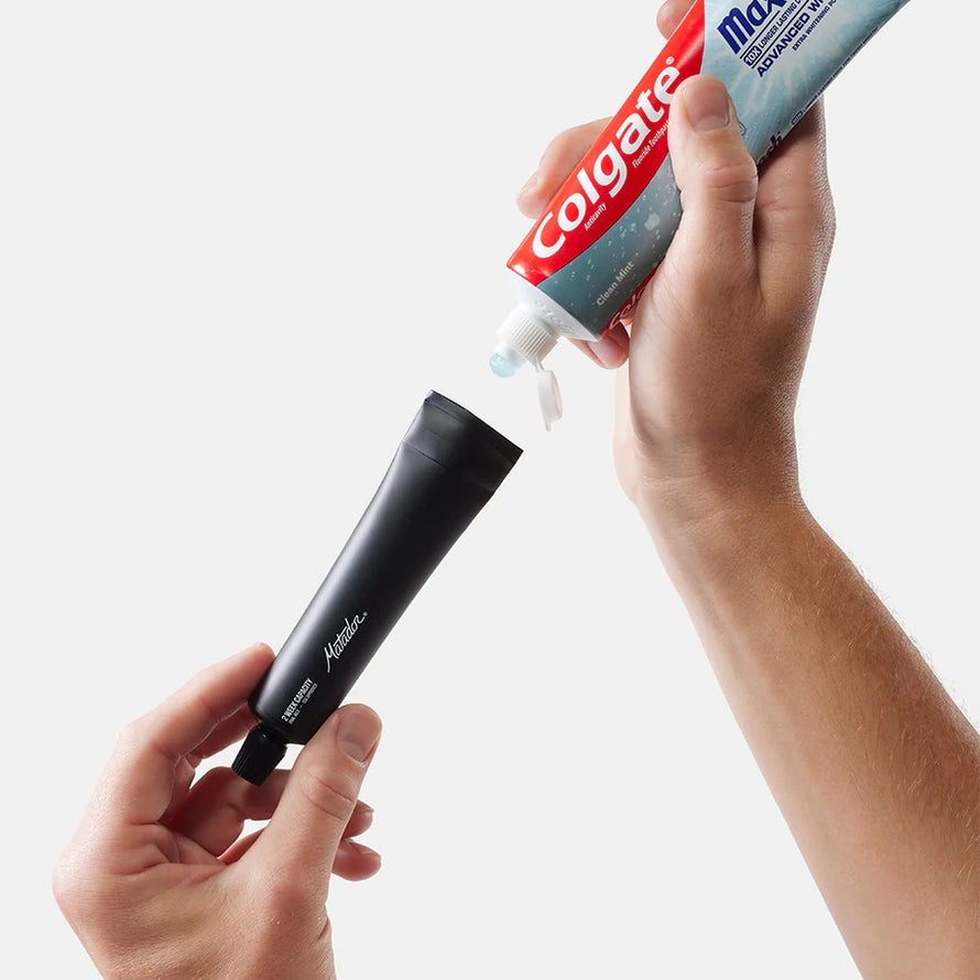Tubes de dentifrice rechargeables Matador 35 ml et 22 ml, format compact pour voyages et utilisation nomade