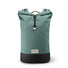 Sac a dos roll-top Meromero Squamish V3 bleu vert avec base noire, ideal pour trajets urbains a velo