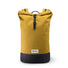Sac à dos roll-top MeroMero Squamish V3 jaune avec base noire, idéal pour cyclistes urbains et usage quotidien