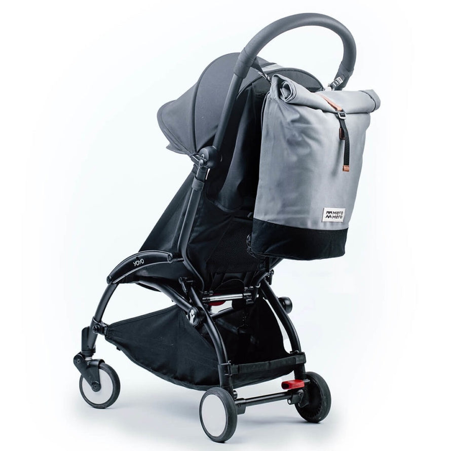 Sac a dos imperméable roll-top MeroMero Wanaka gris fonce et noir, pratique et stylé pour cyclistes urbains