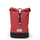 Sac a dos imperméable roll-top MeroMero Wanaka rouge foncé et noir, parfait pour cyclistes urbains