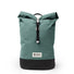 Sac a dos roll-top imperméable MeroMero Wanaka vert sauge et noir, idéal pour cyclistes urbains