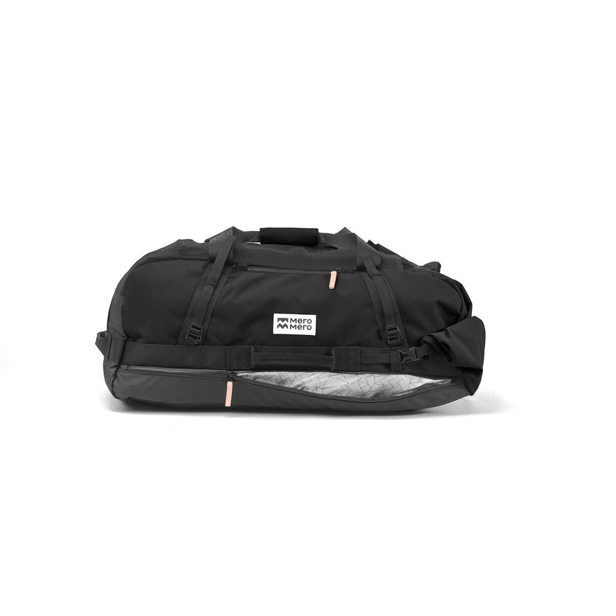 Sac de voyage Duflebag SMÖGEN 80L Meromero avec ouverture latérale pratique et design noir élégant