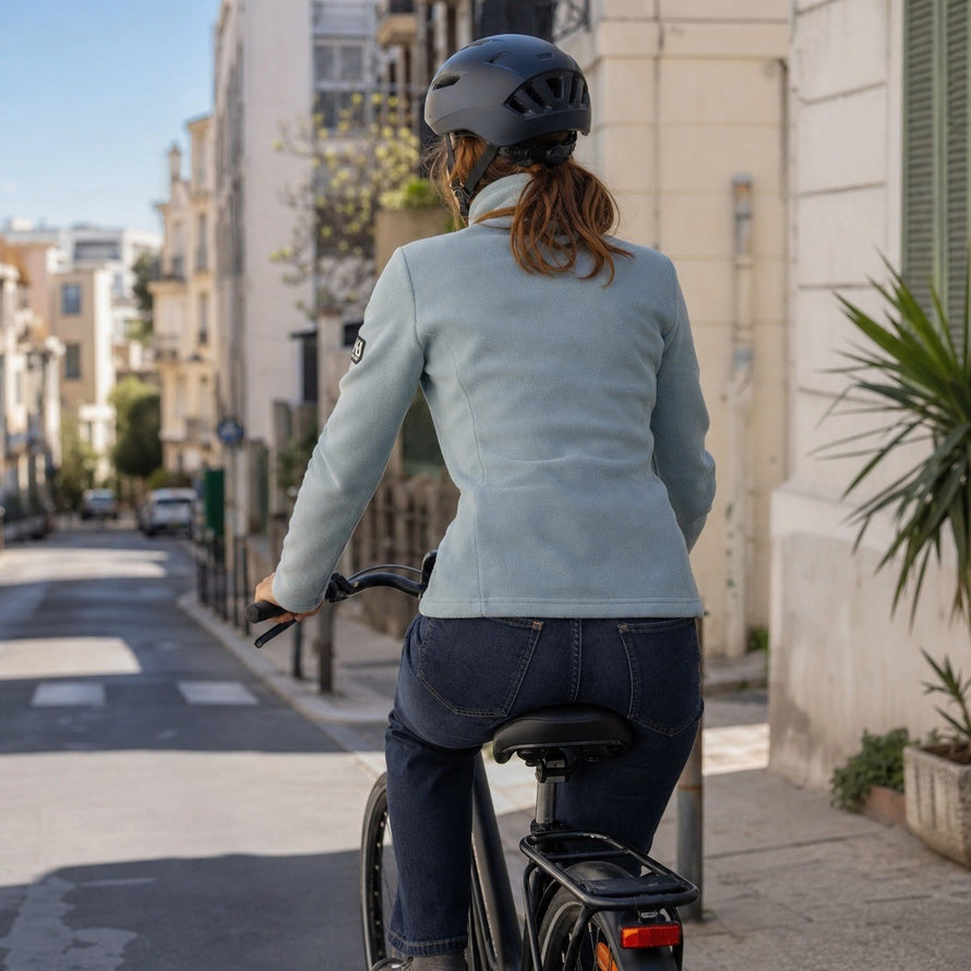 Veste polaire Seneca Micro JKT femme Millet couleur ciel, parfaite pour cyclisme et sorties outdoor par temps frais
