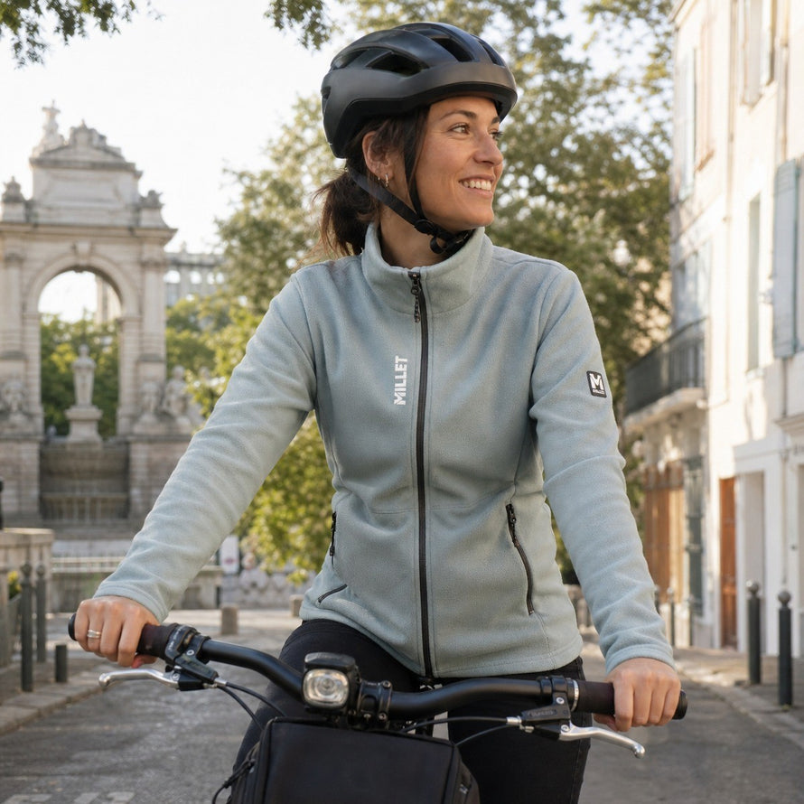 Polaire Seneca Micro JKT femme Millet vert pale, idéale pour velo et activites outdoor en temps frais