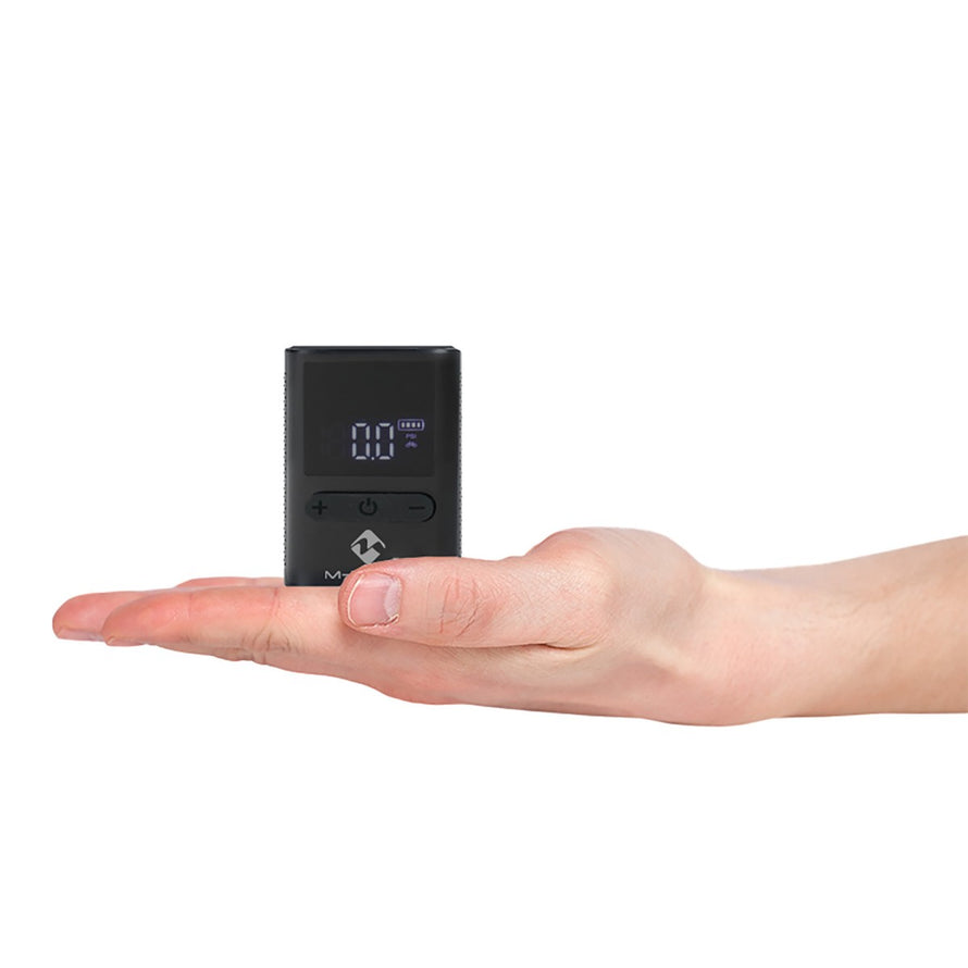 Mini compresseur digital compact M-Wave Elumatik avec ecran numerique pour velo facile a transporter