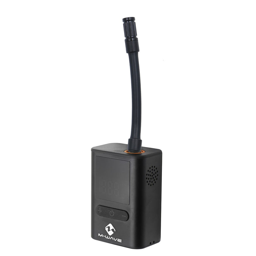 Mini compresseur digital M-Wave Elumatik pour velo avec affichage precis et design compact facile a utiliser