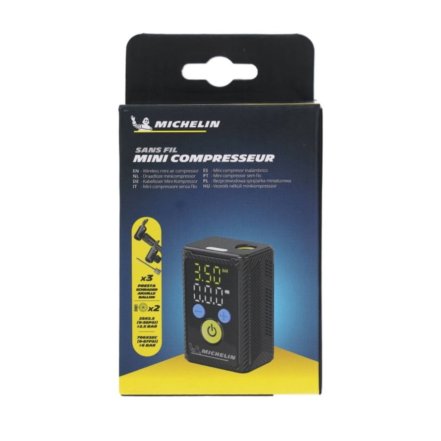 Mini compresseur velo Michelin portatif Ultra Compact AIR+ PRO sans fil avec affichage digital