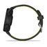 Montre connectee Garmin Forerunner 170 vue laterale avec bracelet noir et jaune pour sport et cyclisme