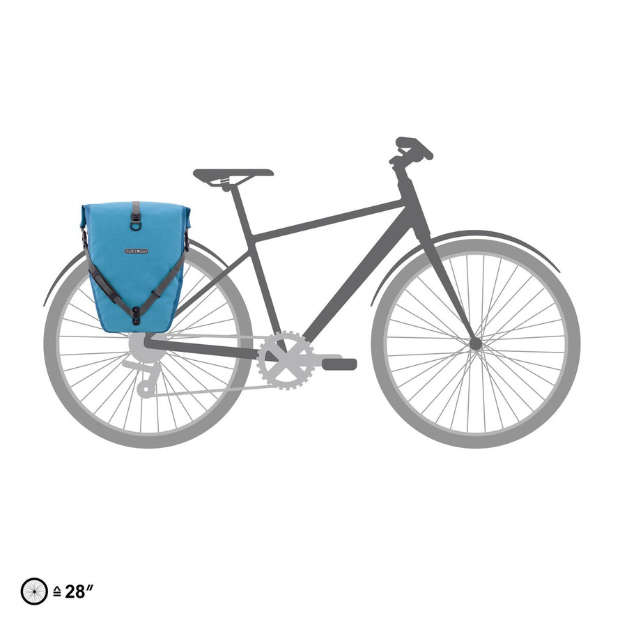 Sacoches arriere Ortlieb Back Roller Plus CR 2 x 20L turquoise etanche et robuste pour velo