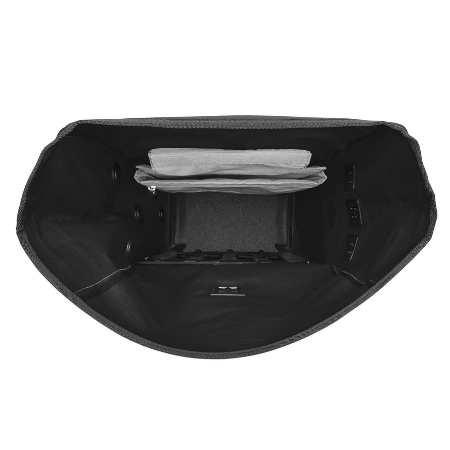 Intérieur spacieux du sac à dos convertible en sacoche vélo Ortlieb Vario Plus Cordura noir