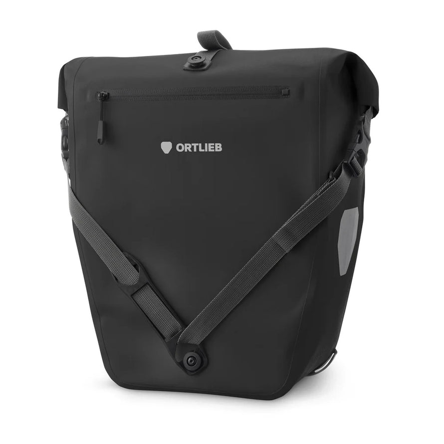 Sacoche arriere Ortlieb Back-Roller Zip-Pocket 20L noire compacte et imperméable pour cyclotourisme