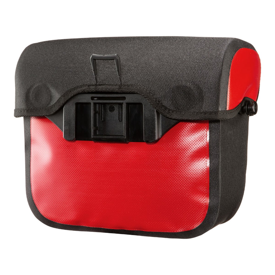 Sacoche guidon Ultimate SIX S classic Ortlieb rouge avec fixation personnalisable, étanche et durable pour cyclotourisme