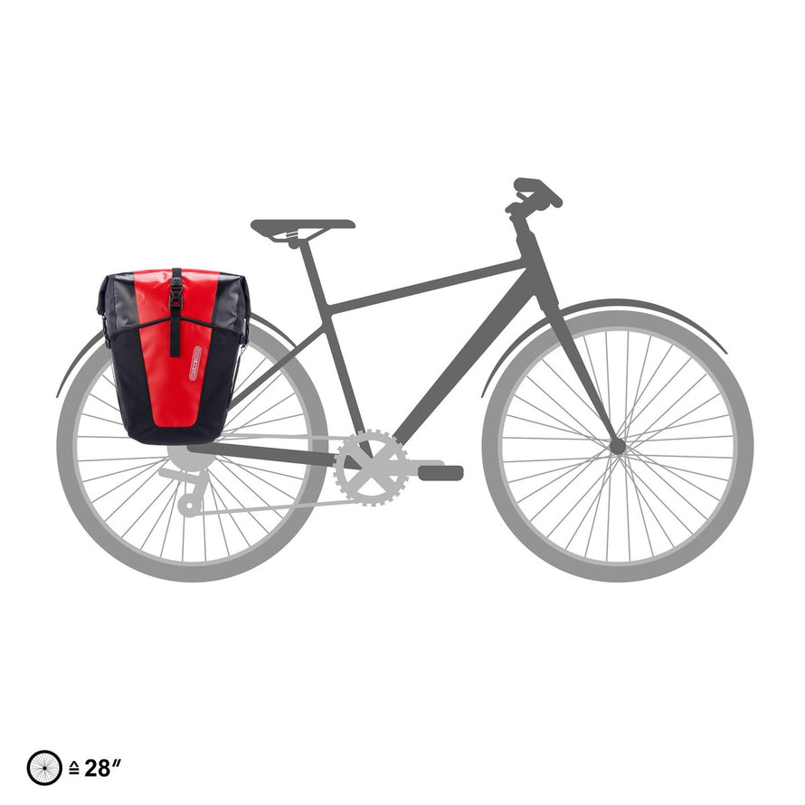 Sacoches arriere Ortlieb Back Roller Pro Classic 2 x 35L rouge et noir, etanches et resistantes pour velo