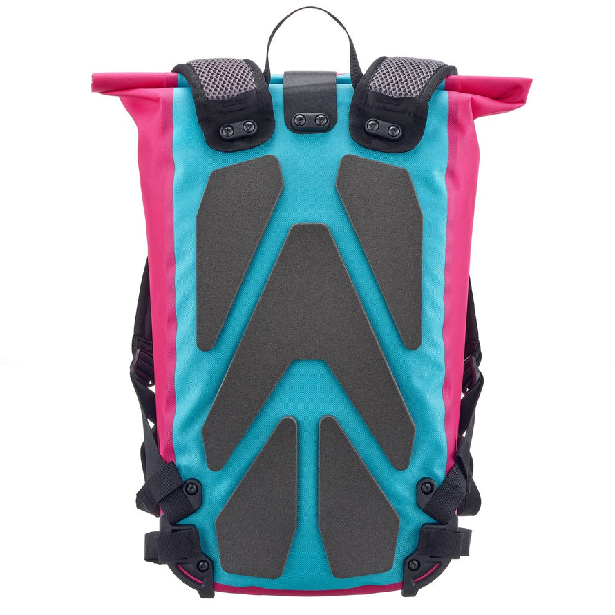 Sac a dos etanche Ortlieb Velocity Lite 23L en rose et bleu, parfait pour cyclistes urbains exigeants