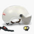 Casque Overade Life blanc avec visiere LED, clignotants et frein stop pour une protection active du cycliste