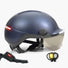 Casque velo Overade Life avec visiere, leds clignotants et frein stop pour securite active