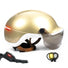 Casque vélo Overade Life beige avec visière LED, clignotants intégrés et frein stop pour sécurité urbaine active