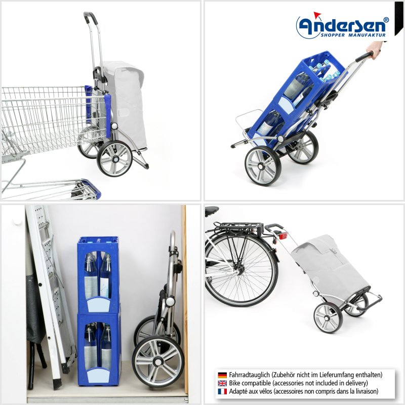 manufactum fahrradtasche Andersen Royal Hydro Fahrgestell und Einkaufstasche für Fahrräder