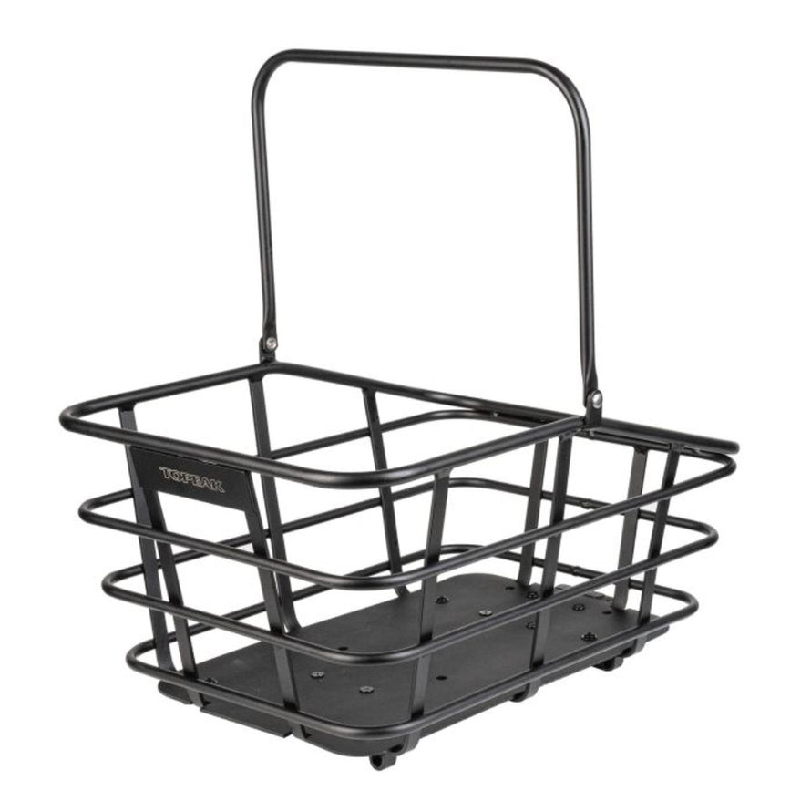 Panier arriere Topeak Urban Basket DX 22 L en metal noir pour velo urbain robuste et spacieux