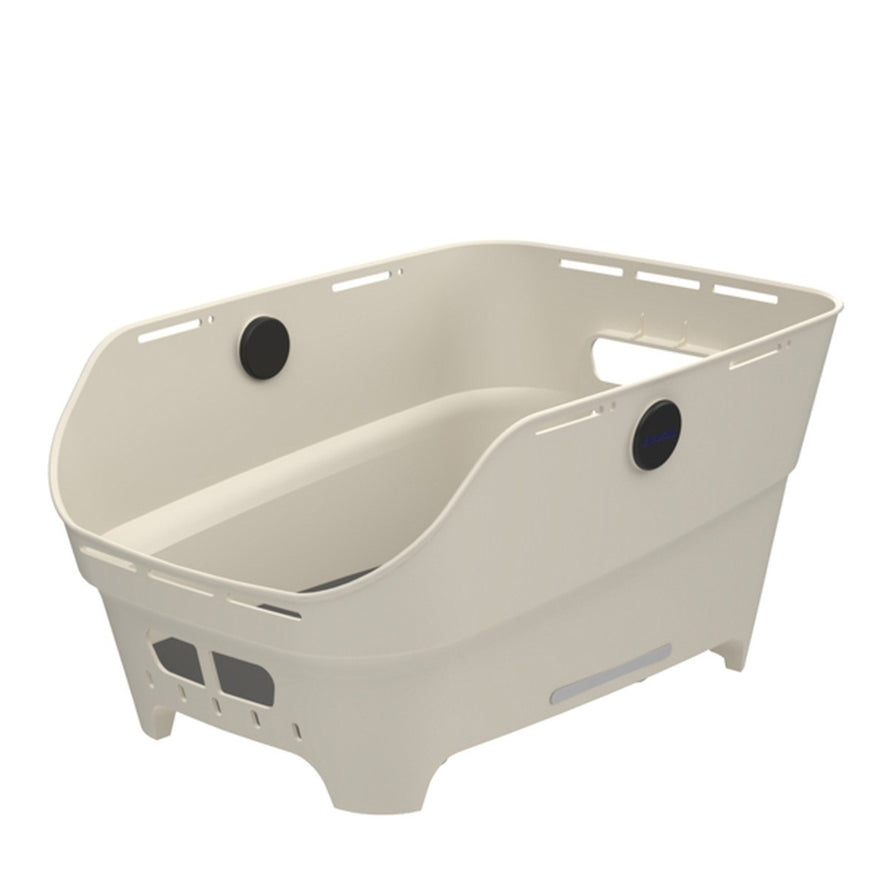 Panier Basil Cento Neo ivoire pour vélo, pratique et spacieux pour transporter vos affaires en toute sécurité