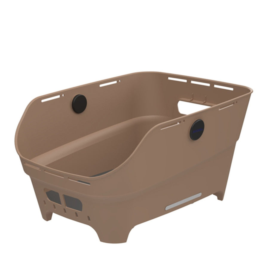 Panier Basil Cento Neo taupe pour vélo, robuste et spacieux pour transporter vos affaires facilement