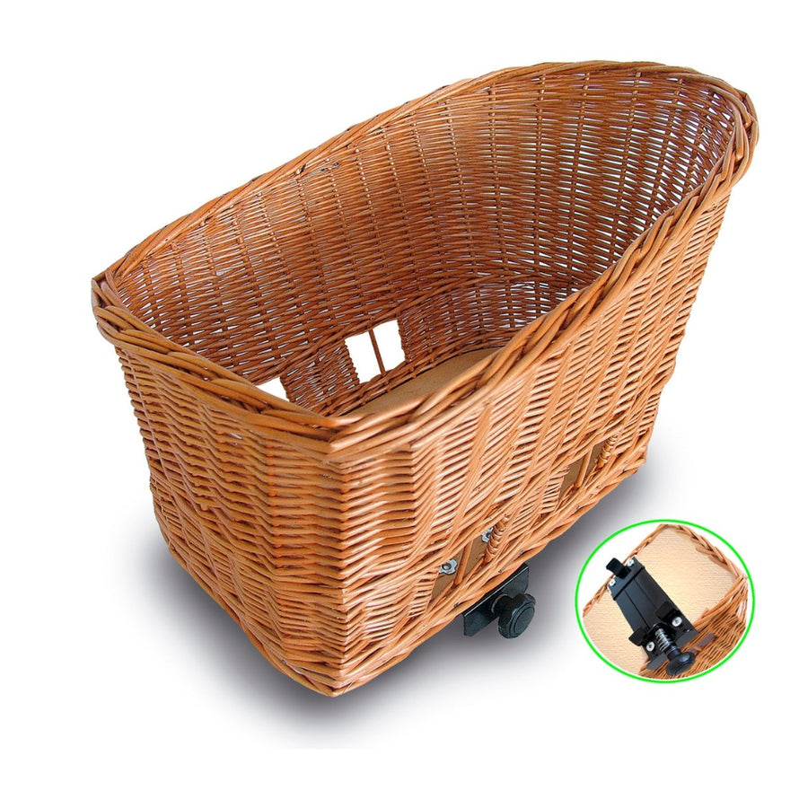 Panier chien vélo Basil Pasja en osier pour porte-bagages, supporte jusqu'à 10 kg, idéal pour transporter votre animal