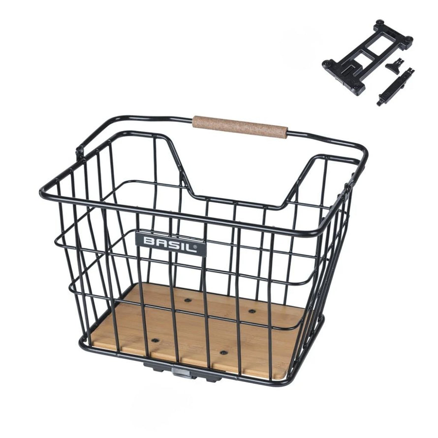 Panier vélo Basil Nordland avec plaque d'adaptation MIK 2.0