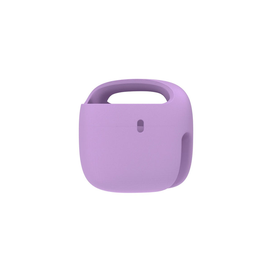 Panier velo enfant woom pop couleur lilas avec poignée ergonomique, ideal pour transporter affaires sur velo enfant