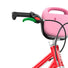Panier vélo enfant Woom POP rose vif fixé sur guidon, léger et pratique pour transporter jouets et accessoires
