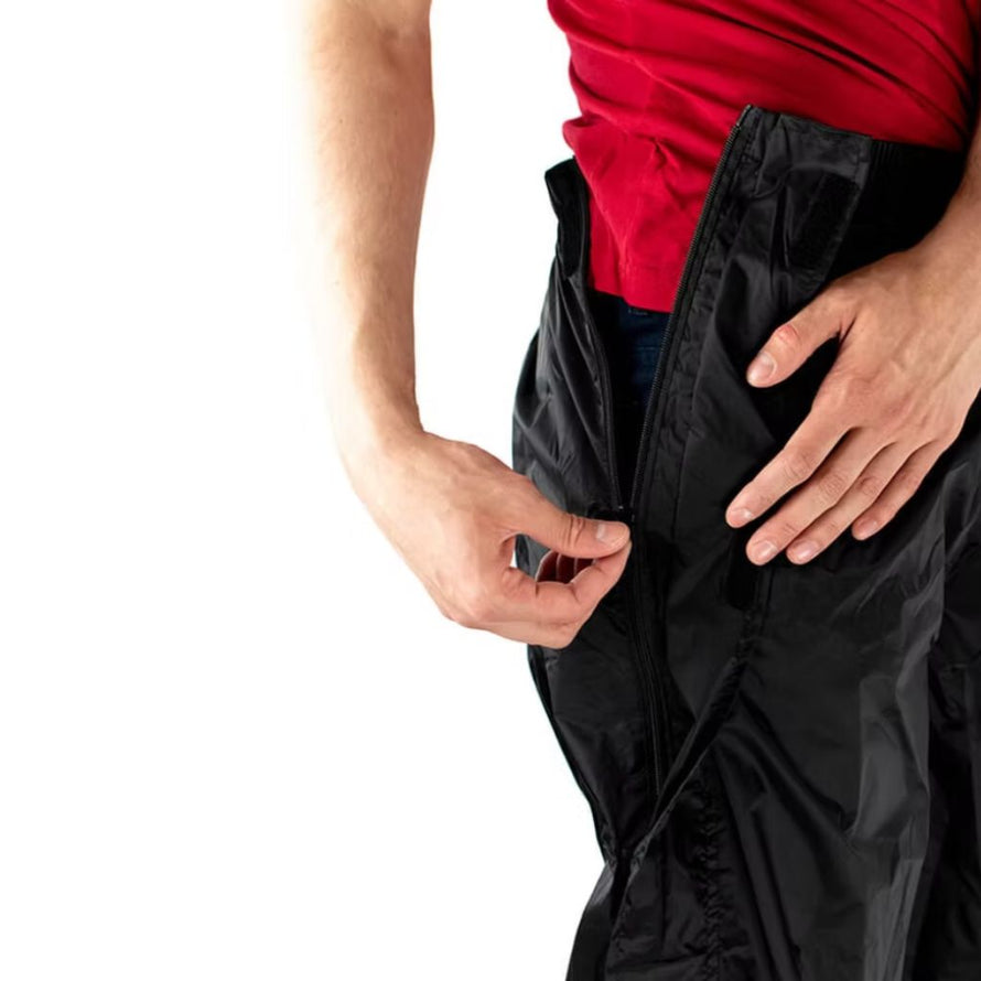 Pantalon de pluie Hock noir à fermeture éclair pour cyclistes, idéal pour le vélotaf