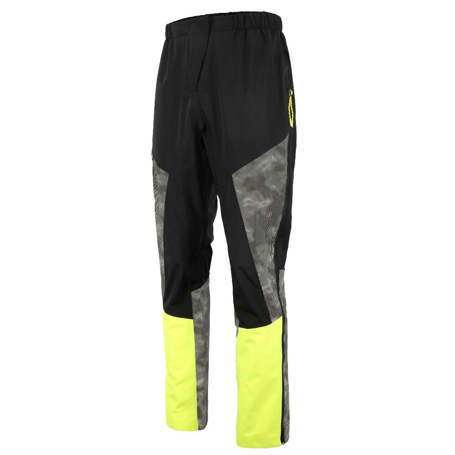 Vue avant du pantalon vélo Wowow Etna, coupe élégante et unisexe, tissu technique étanche et réfléchissant pour une meilleure visibilité sous la pluie.