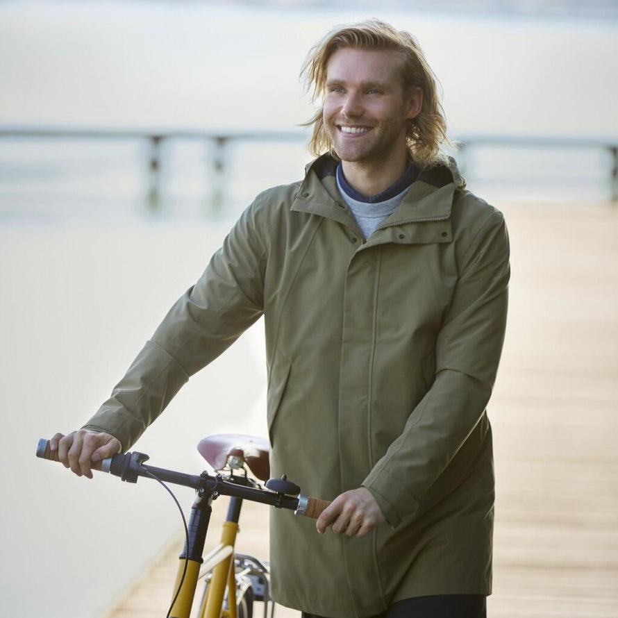 Basil Mosse Fahrradjacke Mann wasserdicht und elegant olivgrün S XXL