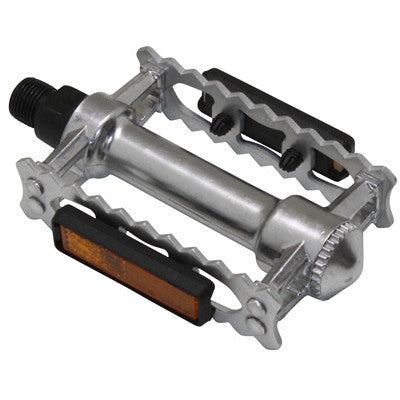 pedale pour velo Paire de pédales vélo vintage crantées en acier chromé 9/16