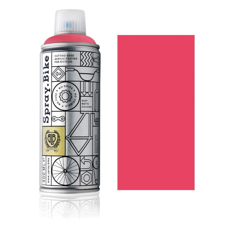 Spray.Bike peinture pour vélo BLB London Collection 400 ml couleur rose mat haute couvrance et finition durable