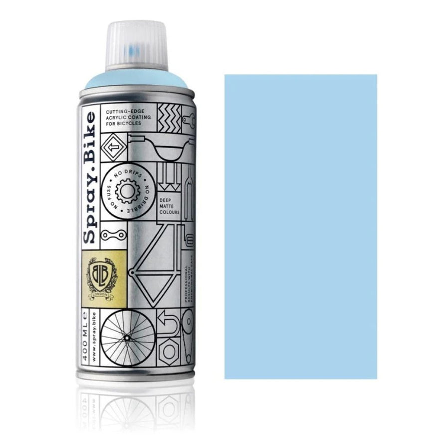 Spray.Bike peinture vélo BLB London Collection 400 ml bleu clair mat pour finition résistante et couvrante