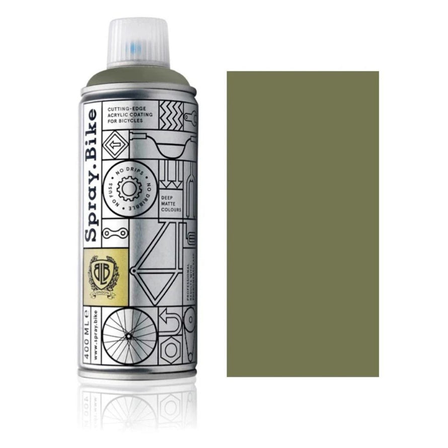 Spray.Bike peinture pour vélo BLB London Collection 400 ml vert olive mat finition résistante et couvrante
